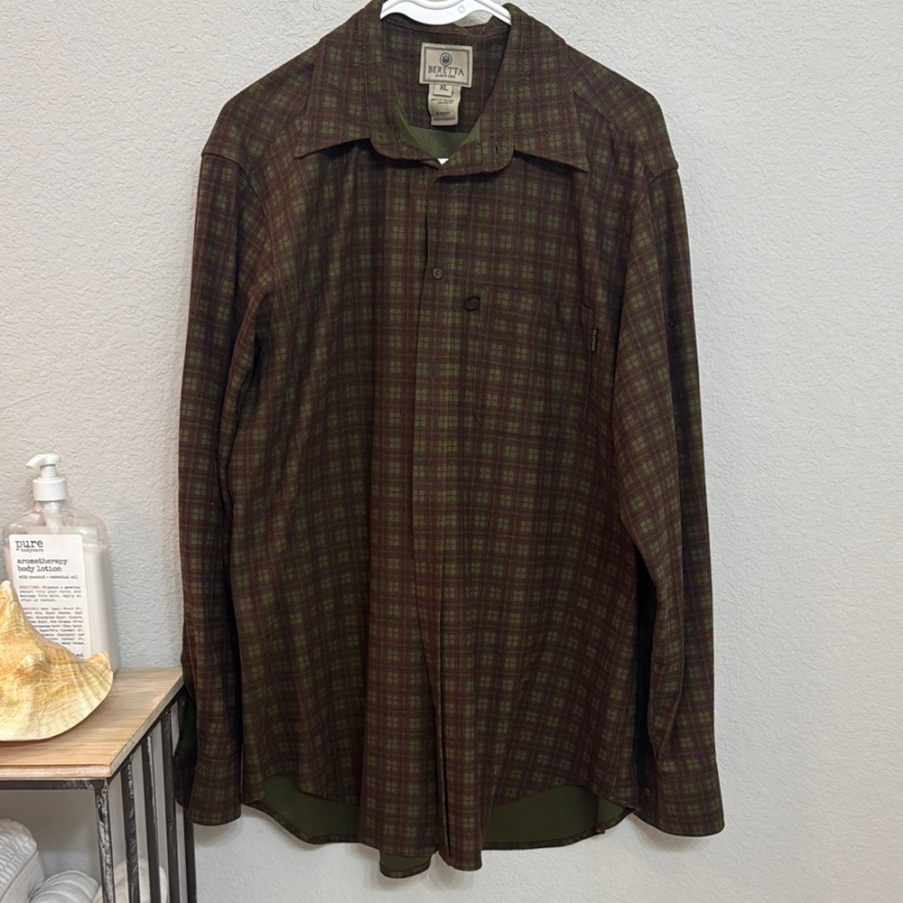 Beretta Green Plaid Flannel shirt